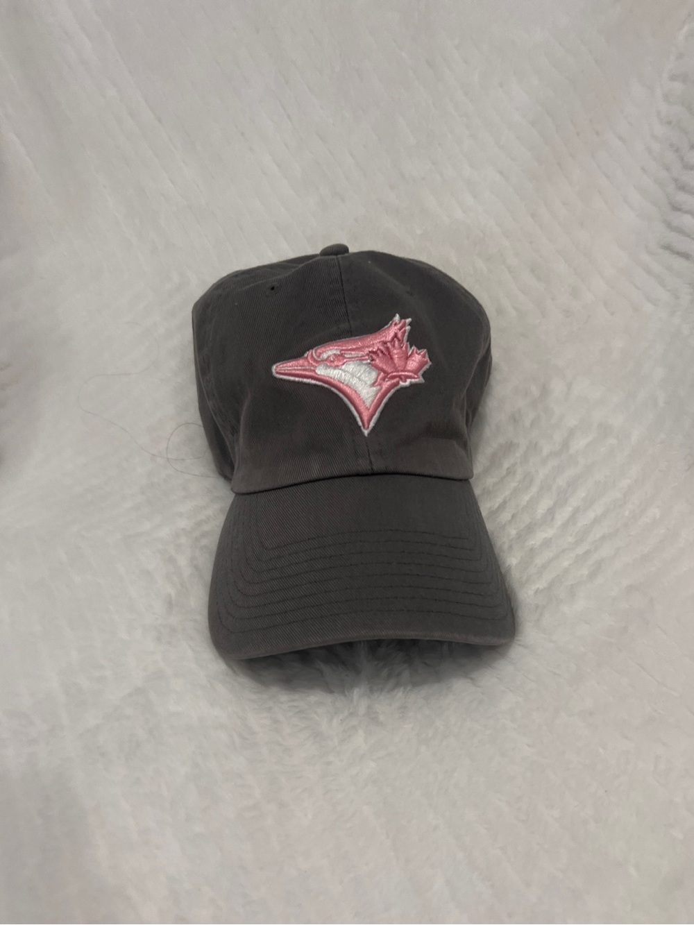 Classic Gray Bluejays Baseball Dad Cap with Pink Embroidered Logo
